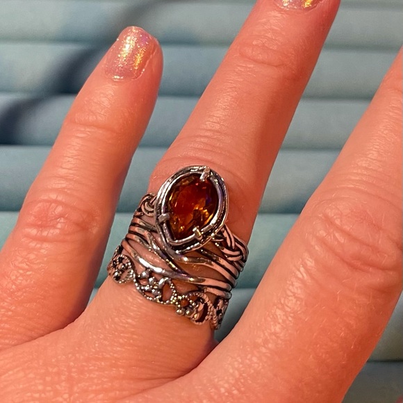 Or Paz Citrine Teardrop Look of Stack Ring sz7 - Picture 5 of 8